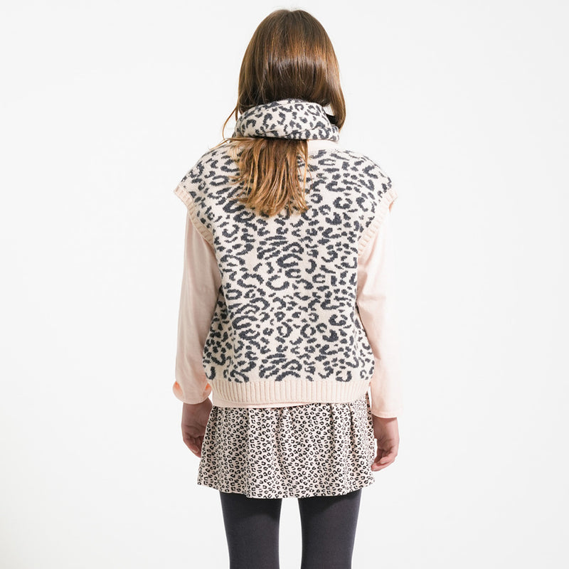 Short Skirt Pale Pink with Animal Print