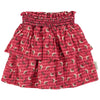 Short Skirt Pink Checkered with Flowers