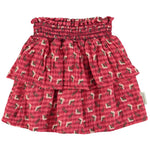 Short Skirt Pink Checkered with Flowers