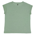 Women Leinen T-Shirt Green