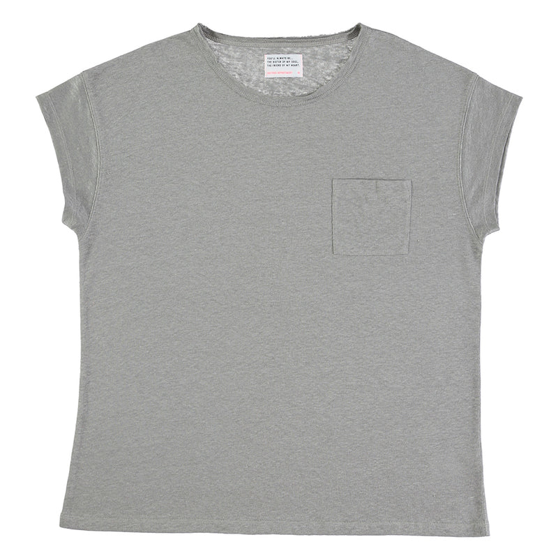 Women Leinen T-Shirt Grey