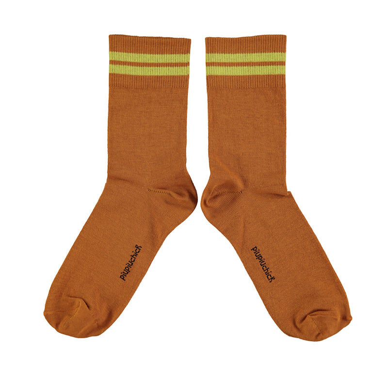 Socken Camel with Yellow Stripes