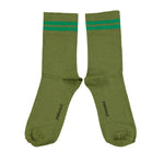 Socken Olive Green with Green Stripes