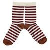 Socks Ecru & Bordeaux Stripes