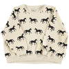 Sweatshirt Ecru with Black Horses