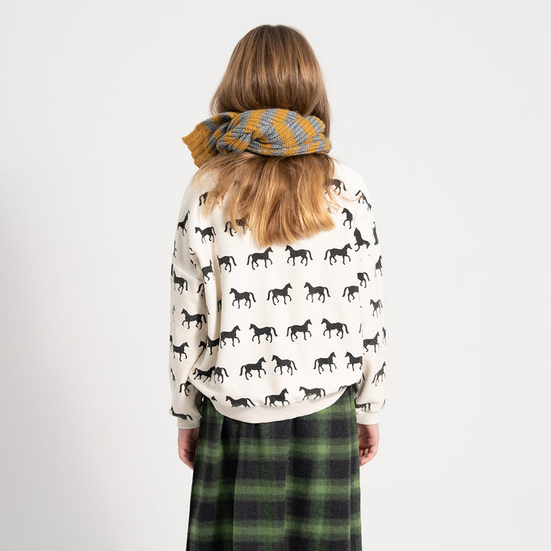 Sweatshirt Ecru with Black Horses