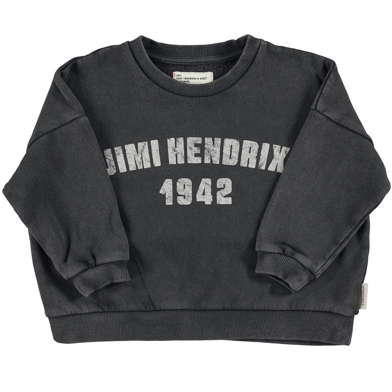 Sweatshirt Faded Black with Jimi Hendrix Print