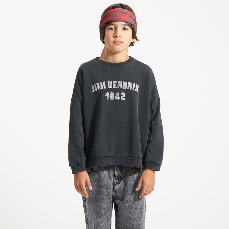 Sweatshirt Faded Black with Jimi Hendrix Print
