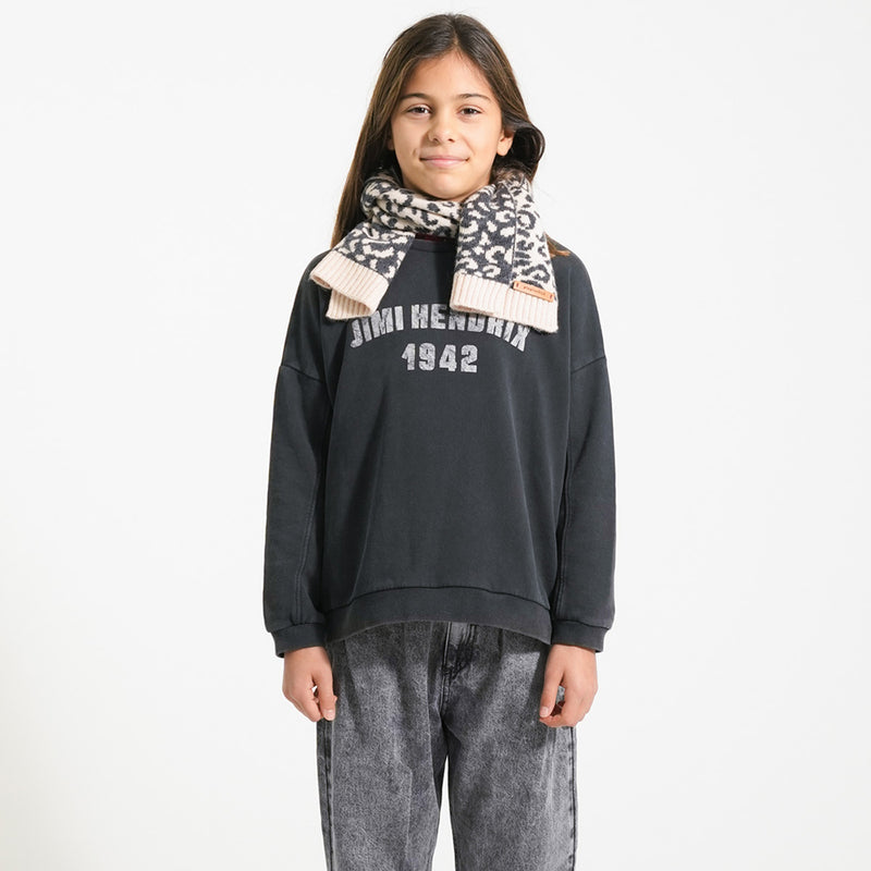 Sweatshirt Faded Black with Jimi Hendrix Print