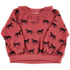 Sweatshirt Old Pink with Black Horses