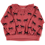 Sweatshirt Old Pink with Black Horses