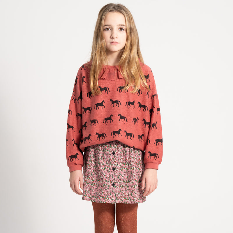 Sweatshirt Old Pink with Black Horses