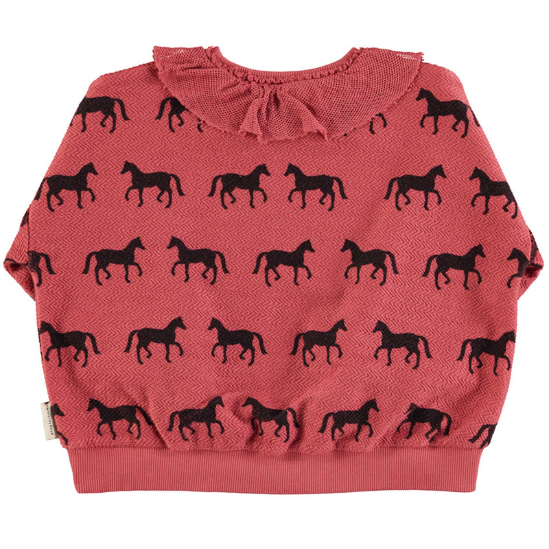 Sweatshirt Old Pink with Black Horses