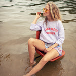 Women Sweatshirt Lavender / Baby Needs Summer Print
