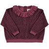 Terry Cotton Sweatshirt Aubergine with Animal Print
