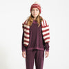 Terry Cotton Sweatshirt Aubergine with Animal Print