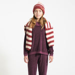 Terry Cotton Sweatshirt Aubergine with Animal Print