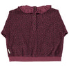 Terry Cotton Sweatshirt Aubergine with Animal Print
