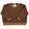 Terry Cotton Sweatshirt Brown with Animal Print
