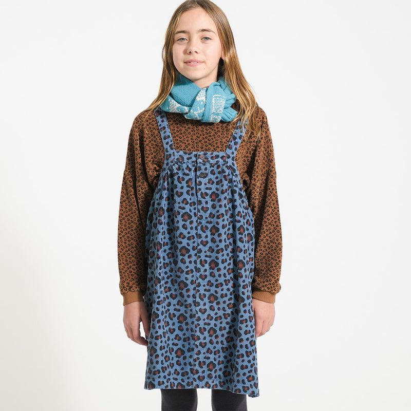 Terry Cotton Sweatshirt Brown with Animal Print