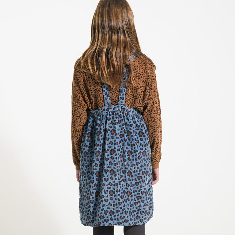 Terry Cotton Sweatshirt Brown with Animal Print