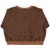 Terry Cotton Sweatshirt Brown with Animal Print