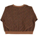 Terry Cotton Sweatshirt Brown with Animal Print