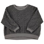 Terry Cotton Sweatshirt Grey with Animal Print