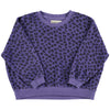 Sweatshirt Terry Cotton Purple with Animal Print