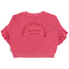 Sweatshirt Terry Cotton Strawberry Pink with Red Apple