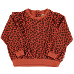 Sweatshirt Terry Cotton Terracotta with Animal Print