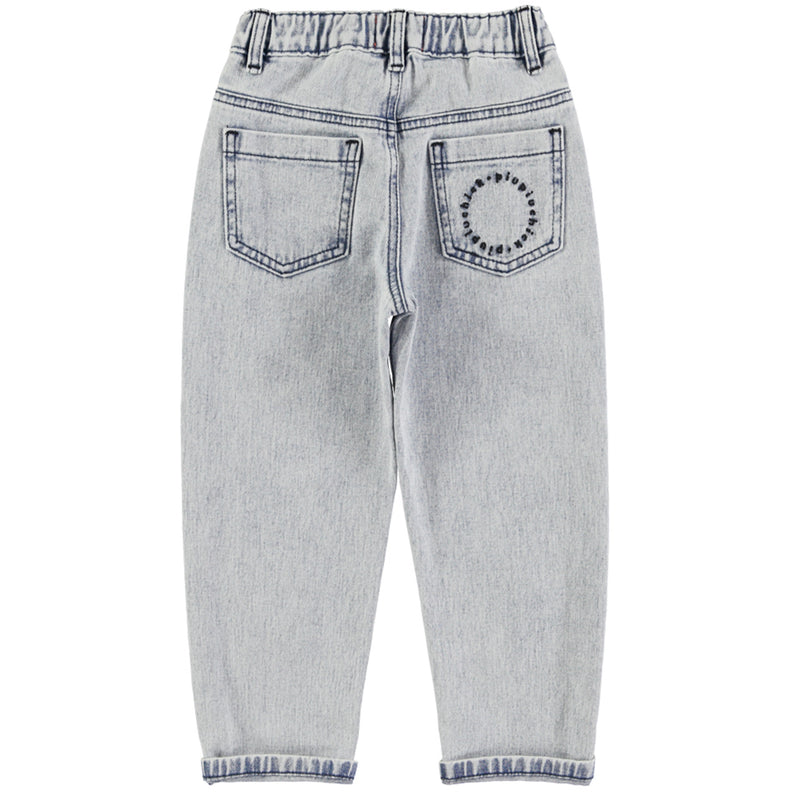 Unisex Jeans Washed Light Blue Denim