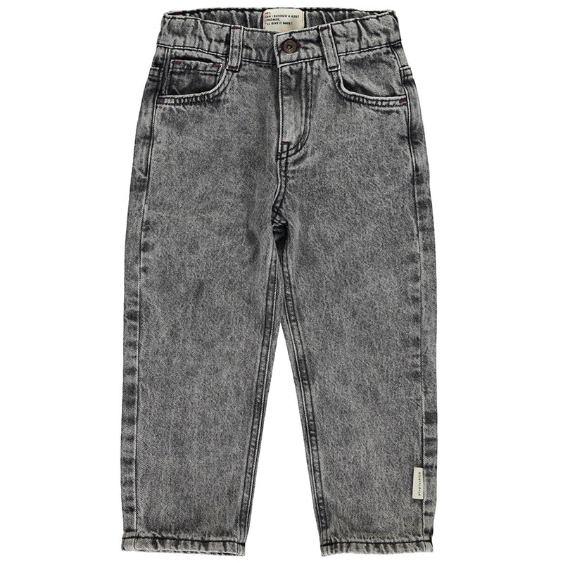 Jeans Unisex Trousers Washed Black Denim