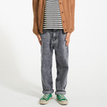 Jeans Unisex Trousers Washed Black Denim