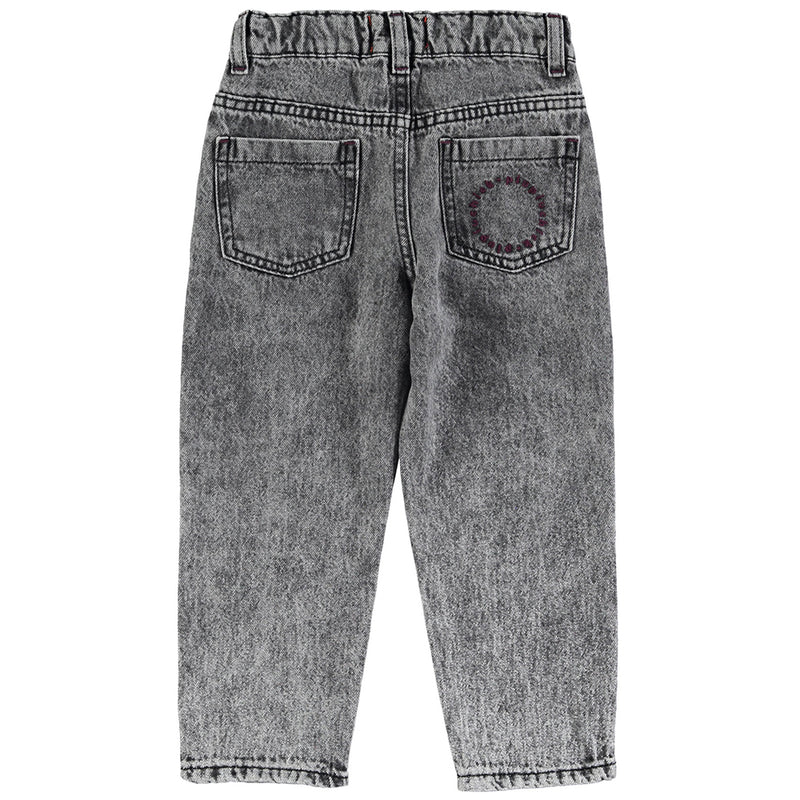 Jeans Unisex Trousers Washed Black Denim