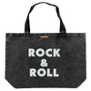 XL Bag Faded Black with Rock & Roll Print 50 x 70 cm