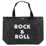 XL Bag Faded Black with Rock & Roll Print 50 x 70 cm