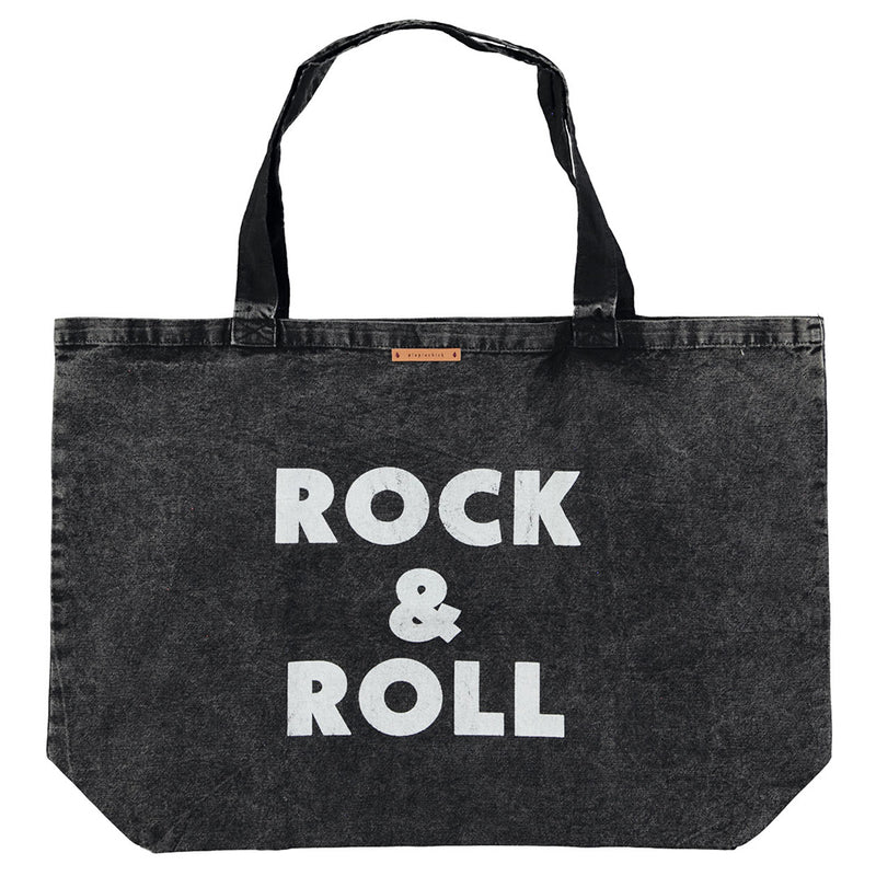 XL Bag Faded Black with Rock & Roll Print 50 x 70 cm