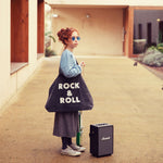 XL Bag Faded Black with Rock & Roll Print 50 x 70 cm