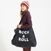 XL Bag Faded Black with Rock & Roll Print 50 x 70 cm
