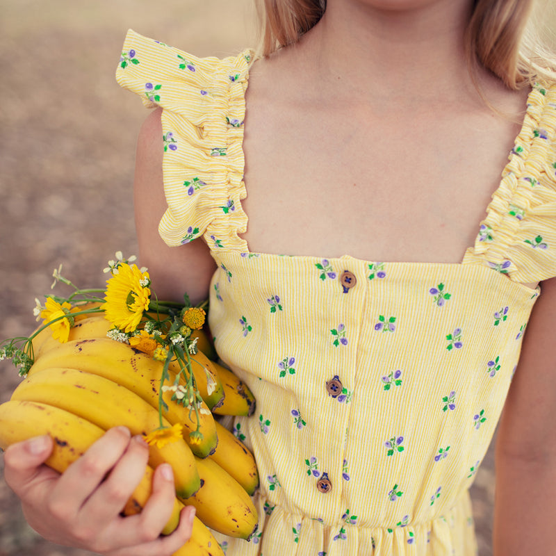 Kleid Yellow Stripes / Little Flowers