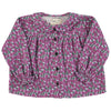 Bluse Peter Pan Collar Magenta Flowers