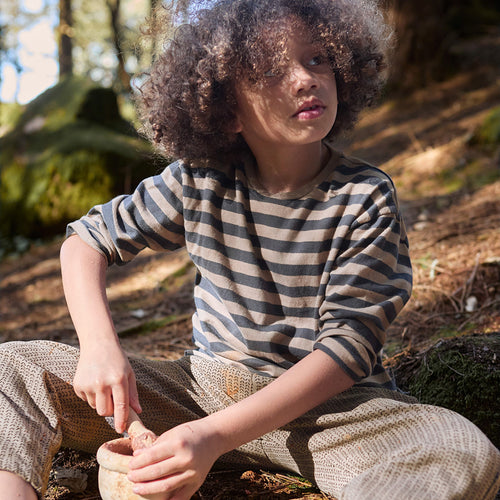 Streifen Langarmshirt recycelte & Bio-Baumwolle