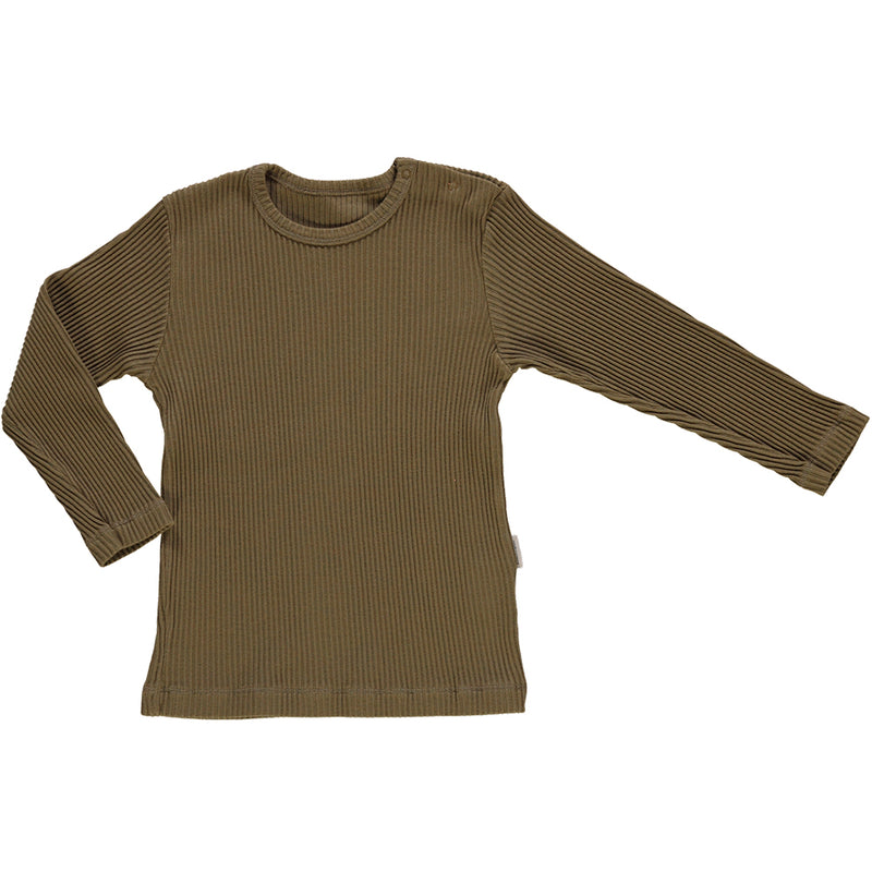 Ripp-Langarmshirt Olive Dull Gold
