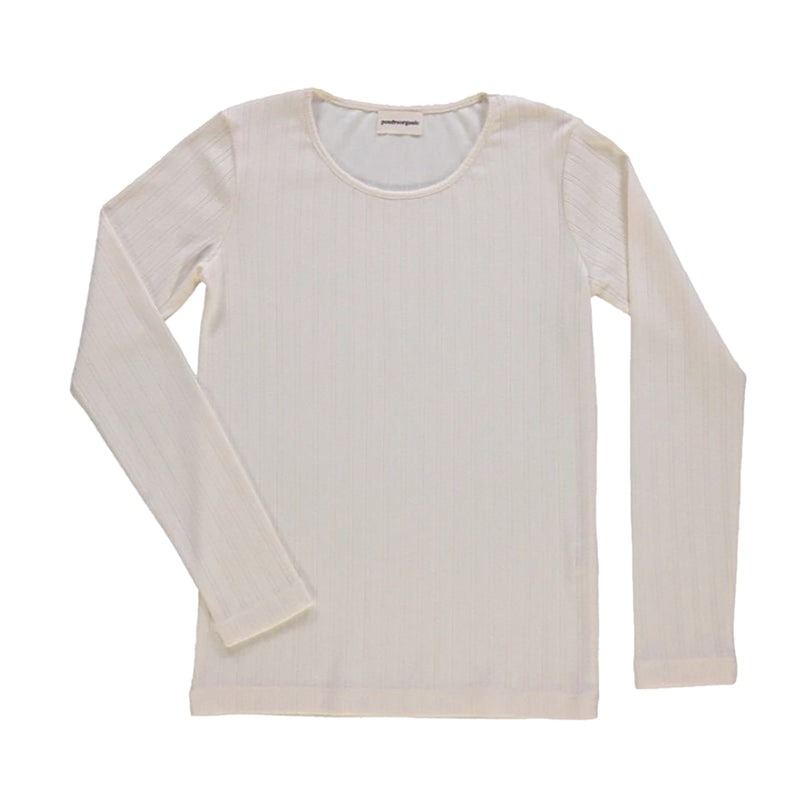 Adult Ripp-Pointelle Langarmshirt Elegatine Ecru