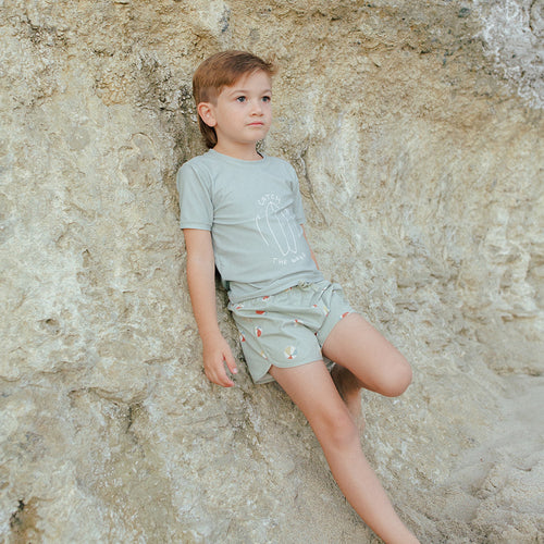 Badeshirt Short Sleeve Rashguard Sage UPF 50+