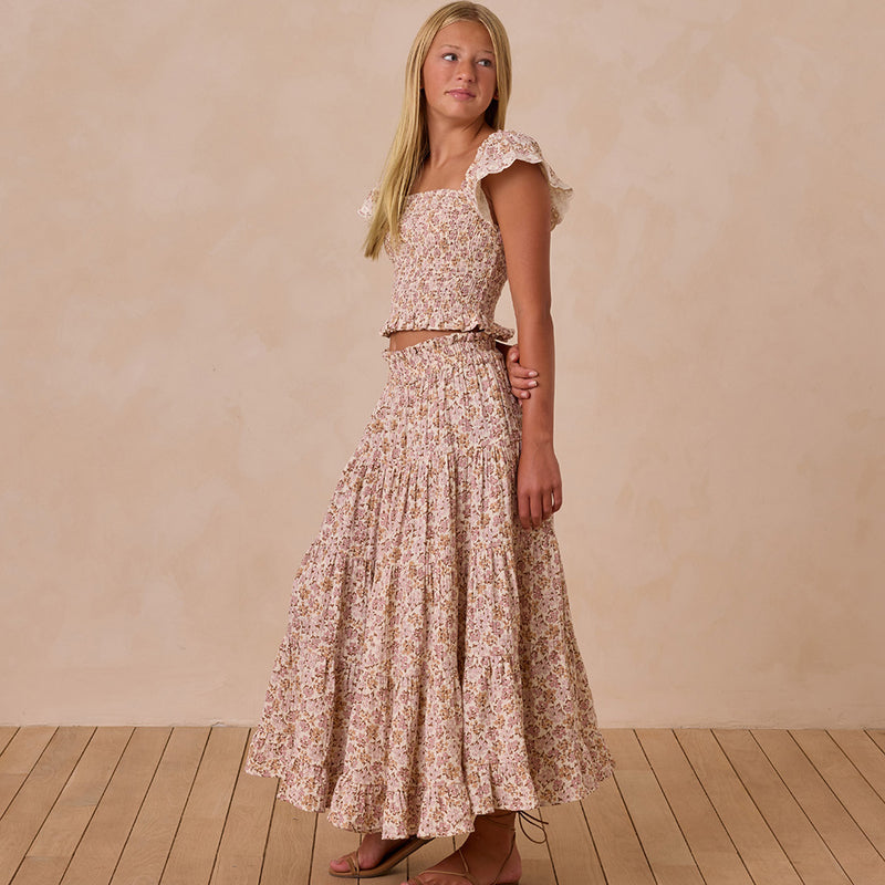 Rock Ruffle Tired Maxi Skirt Wildflower