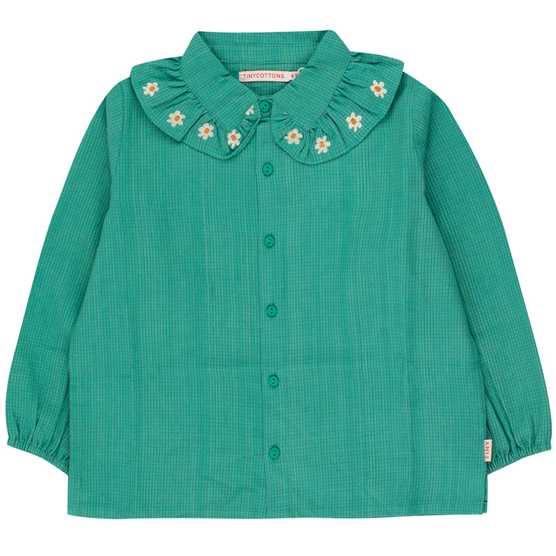 Daisy Frill Collar Shirt Dark Emerald