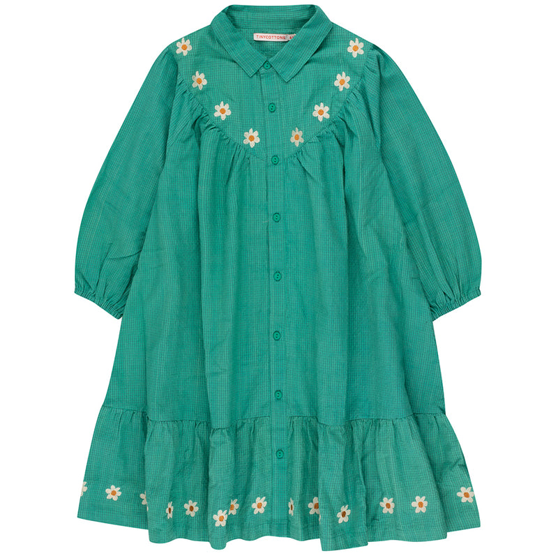 Daisies Dress Dark Emerald