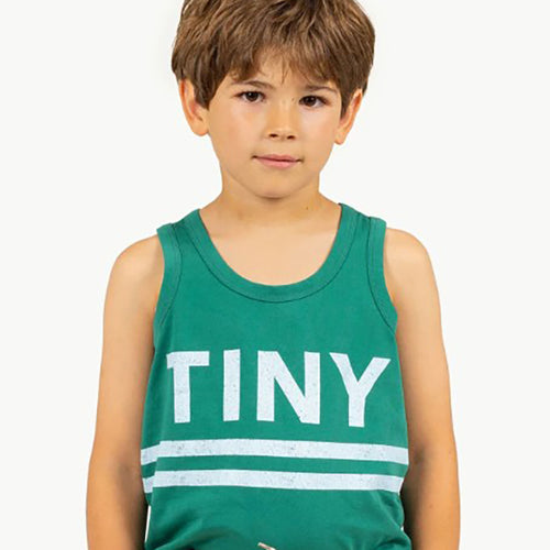 Tank Top Logo Stripes Dark Emerald